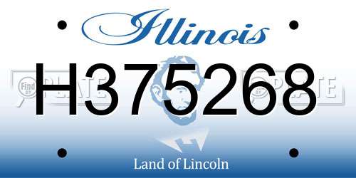 H375268 Illinois License Plate