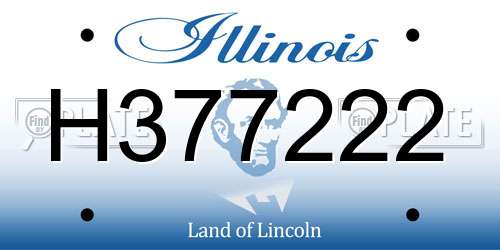 H377222 Illinois License Plate