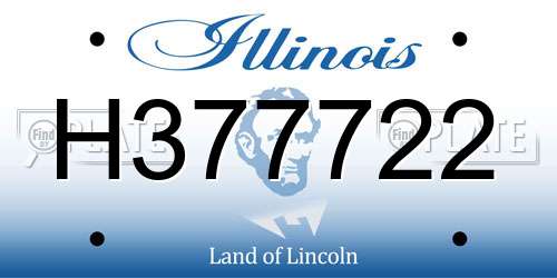 H377722 Illinois License Plate