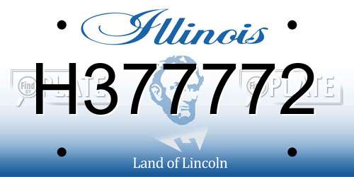 H377772 Illinois License Plate