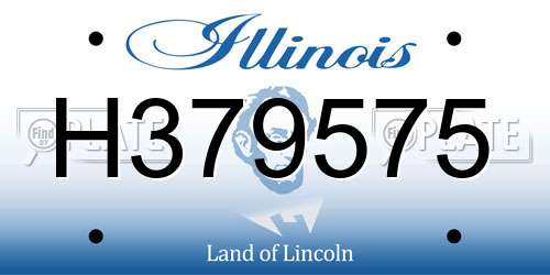 H379575 Illinois License Plate
