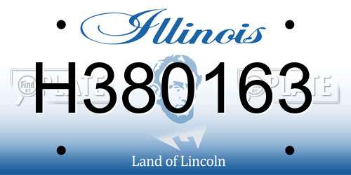 H380163 Illinois License Plate