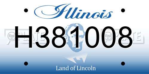H381008 Illinois License Plate