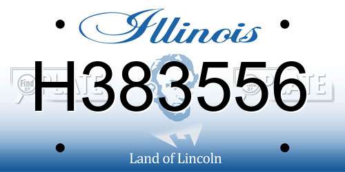 H383556 Illinois License Plate