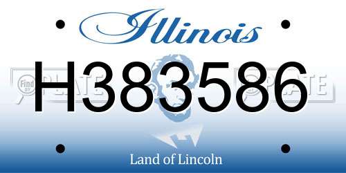 H383586 Illinois License Plate