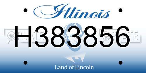H383856 Illinois License Plate