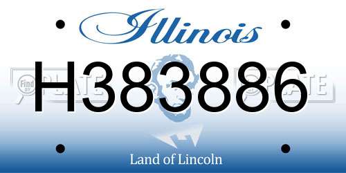 H383886 Illinois License Plate