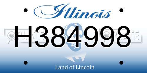 H384998 Illinois License Plate