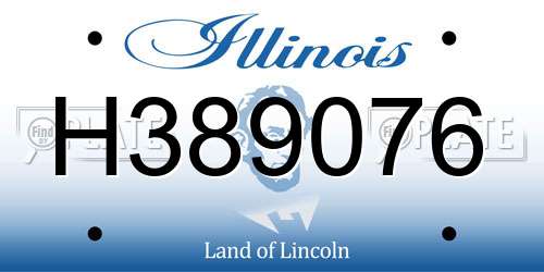H389076 Illinois License Plate