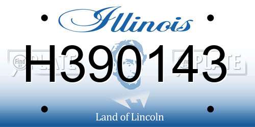 H390143 Illinois License Plate