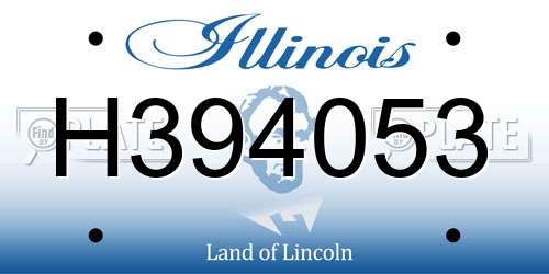 H394053 Illinois License Plate