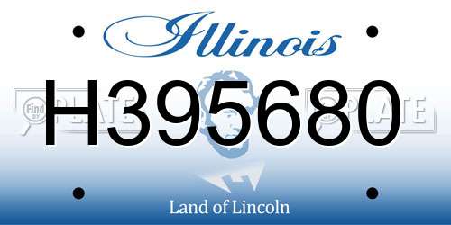 H395680 Illinois License Plate
