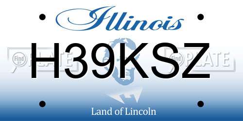 H39KSZ Illinois License Plate