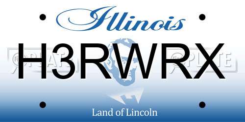 H3RWRX Illinois License Plate