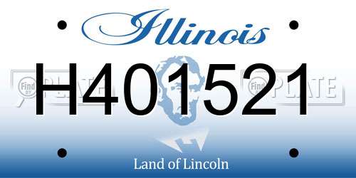 H401521 Illinois License Plate