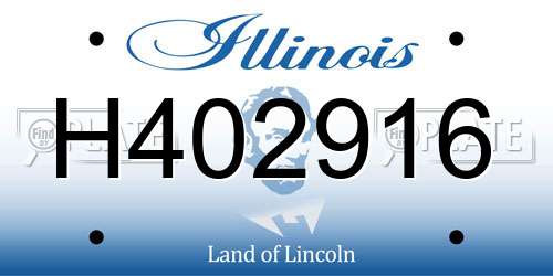 H402916 Illinois License Plate