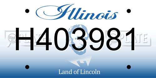 H403981 Illinois License Plate