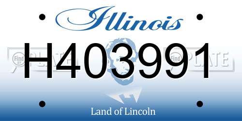 H403991 Illinois License Plate