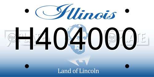 H404000 Illinois License Plate