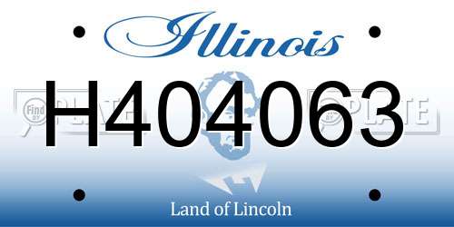 H404063 Illinois License Plate