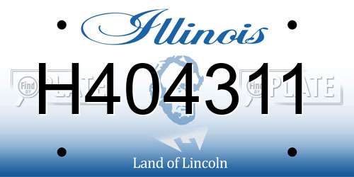 H404311 Illinois License Plate