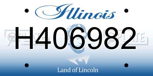 H406982 Illinois License Plate