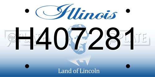H407281 Illinois License Plate
