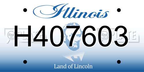 H407603 Illinois License Plate