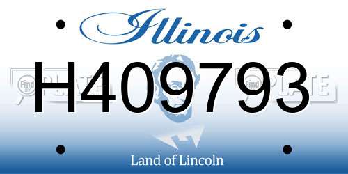 H409793 Illinois License Plate