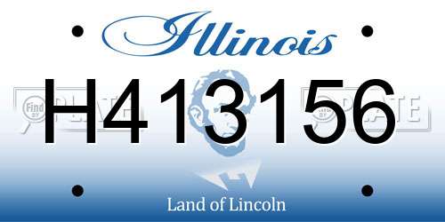 H413156 Illinois License Plate