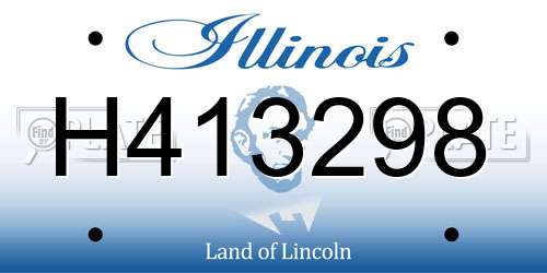 H413298 Illinois License Plate