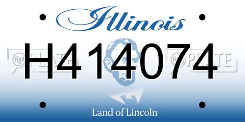 H414074 Illinois License Plate