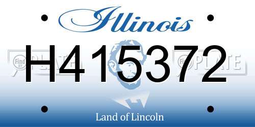 H415372 Illinois License Plate
