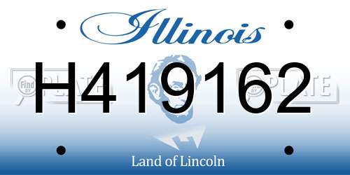 H419162 Illinois License Plate