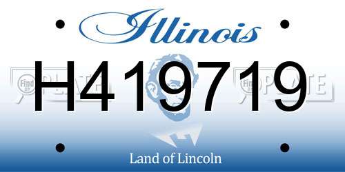 H419719 Illinois License Plate