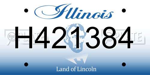 H421384 Illinois License Plate