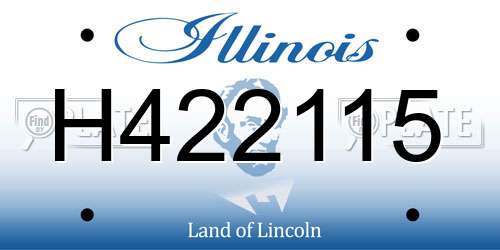 H422115 Illinois License Plate