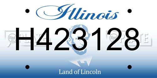 H423128 Illinois License Plate