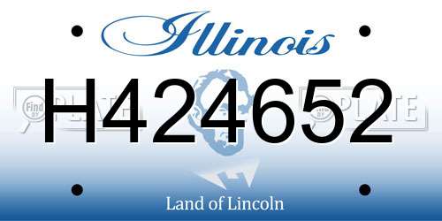 H424652 Illinois License Plate