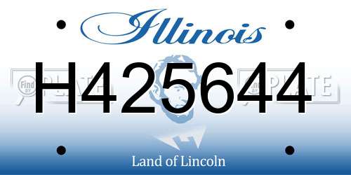 H425644 Illinois License Plate