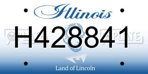 H428841 Illinois License Plate