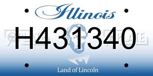 H431340 Illinois License Plate