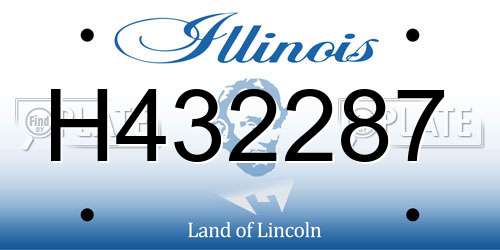 H432287 Illinois License Plate