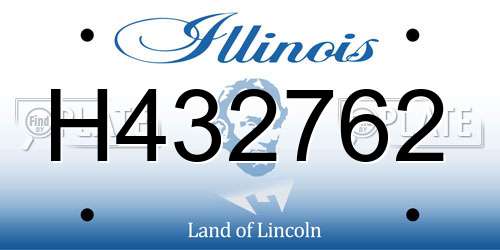 H432762 Illinois License Plate