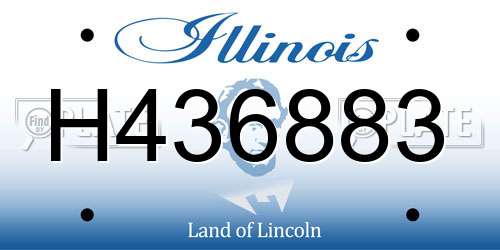 H436883 Illinois License Plate