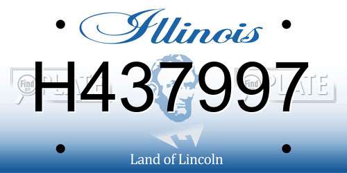 H437997 Illinois License Plate