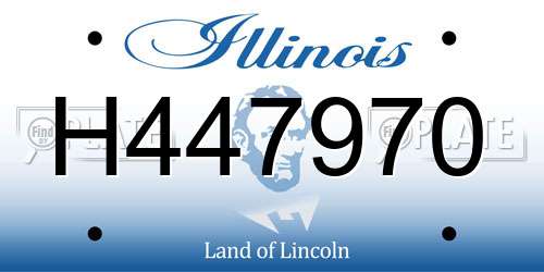 H447970 Illinois License Plate