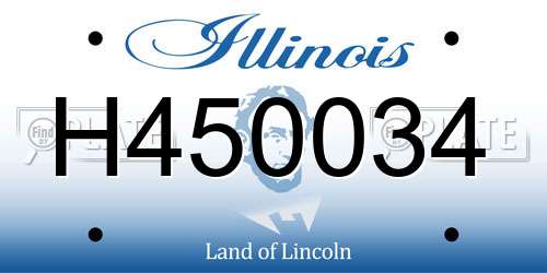 H450034 Illinois License Plate