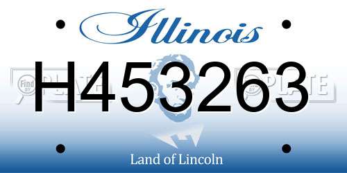 H453263 Illinois License Plate