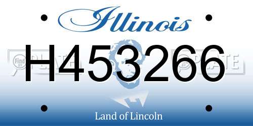 H453266 Illinois License Plate